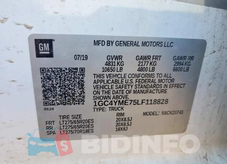 1GC4YME75LF118828 Photo# 12