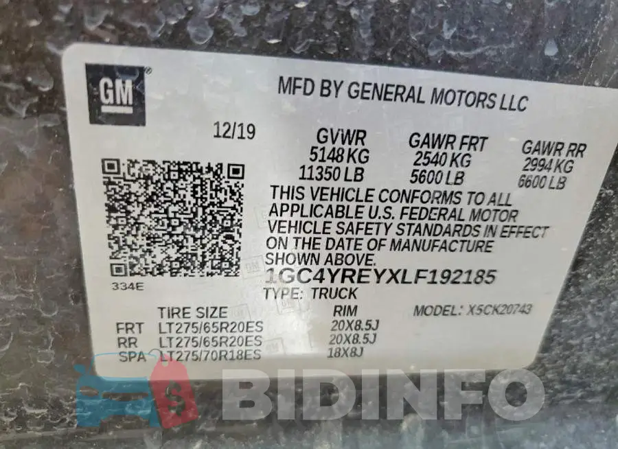 1GC4YREYXLF192185 Photo# 12