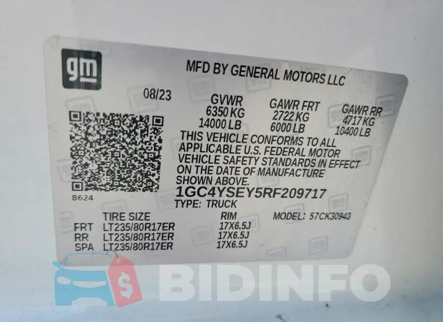 1GC4YSEY5RF209717 Photo# 12