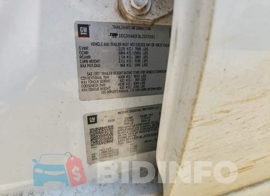 1GCRYAEF3LZ237293 Photo# 12