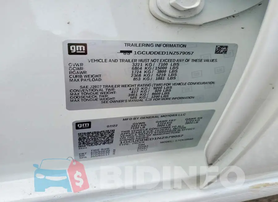 1GCUDDED1NZ579057 Photo# 12