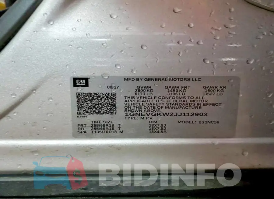 1GNEVGKW2JJ112903 Photo# 13