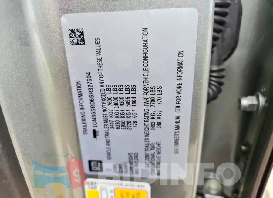 1GNS6SRD6SR327694 Photo# 13