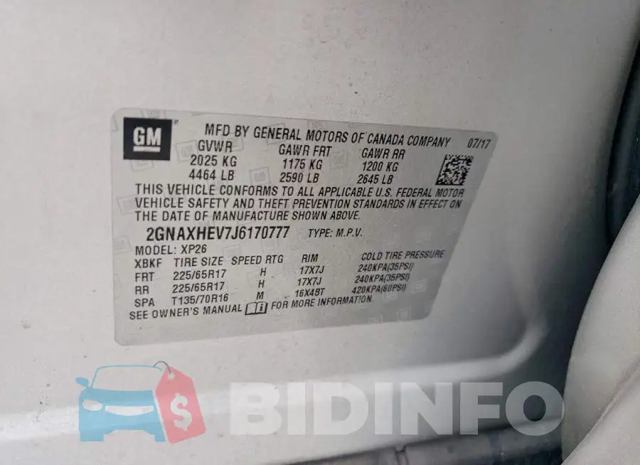 2GNAXHEV7J6170777 Photo# 13
