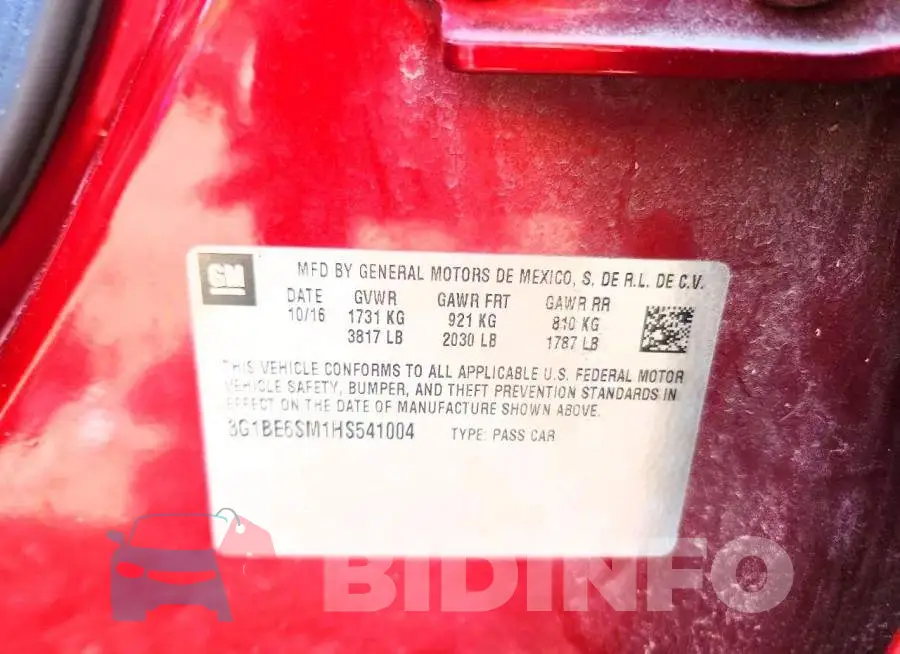 3G1BE6SM1HS541004 Photo# 13