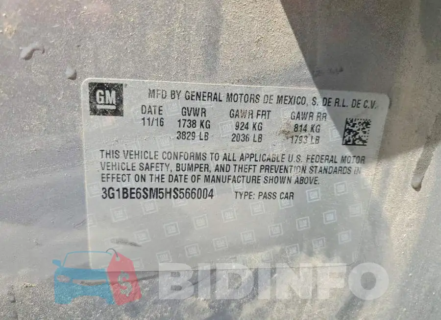 3G1BE6SM5HS566004 Photo# 13