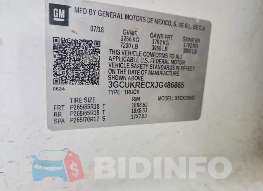 3GCUKRECXJG486865 Photo# 12