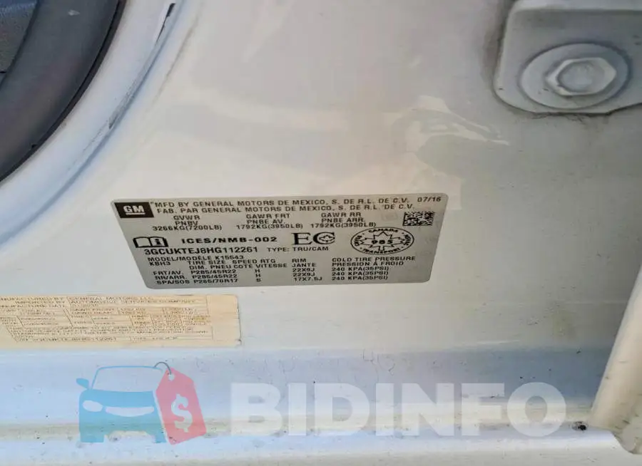3GCUKTEJ8HG112261 Photo# 12