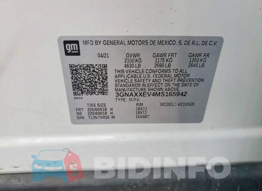 3GNAXXEV4MS165942 Photo# 13