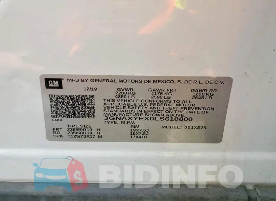 3GNAXYEX0LS610800 Photo# 14