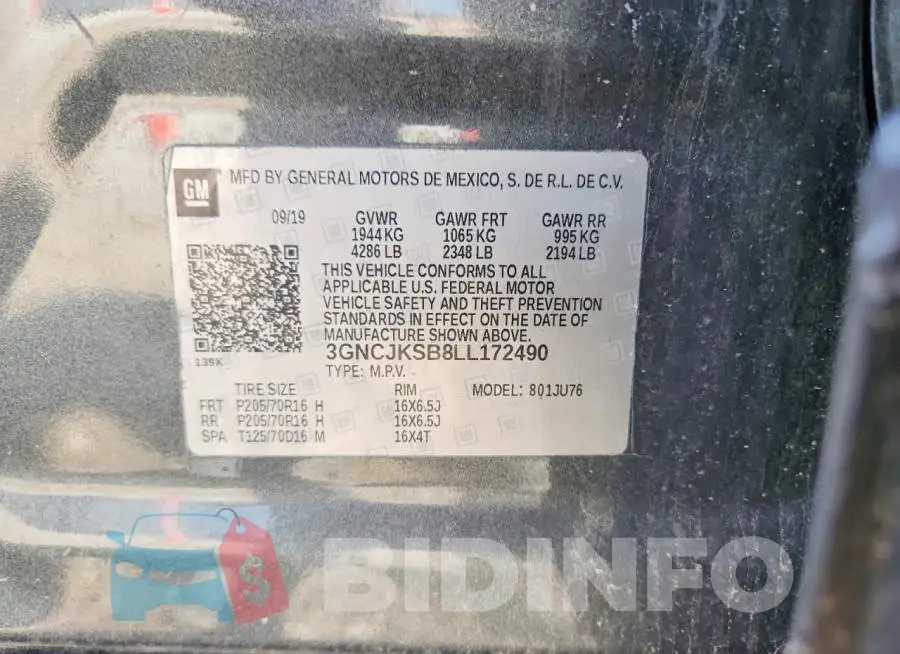 3GNCJKSB8LL172490 Photo# 12