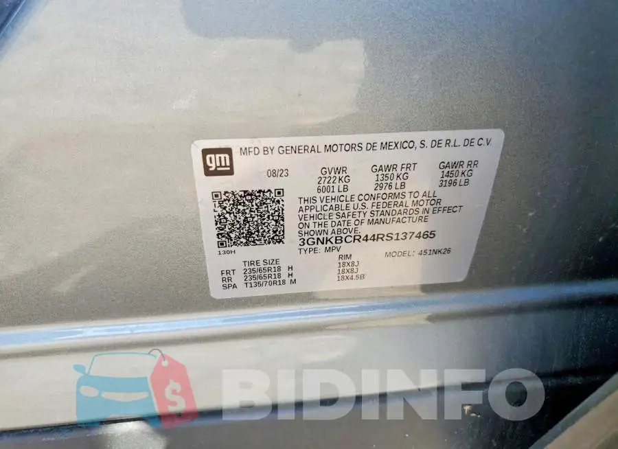 3GNKBCR44RS137465 Photo# 12