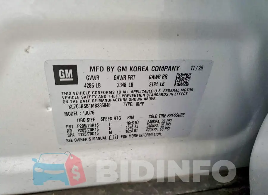 KL7CJKSB1MB336848 Photo# 14