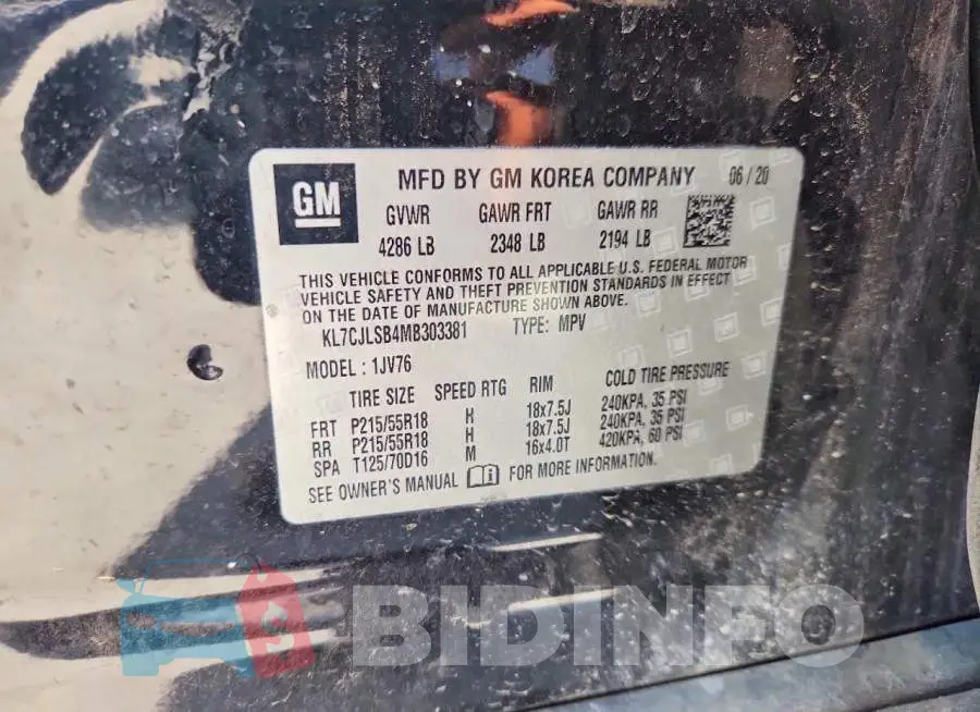KL7CJLSB4MB303381 Photo# 13