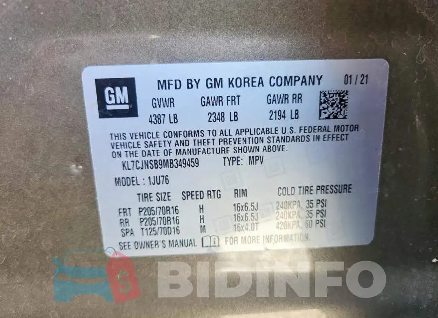 KL7CJNSB9MB349459 Photo# 13
