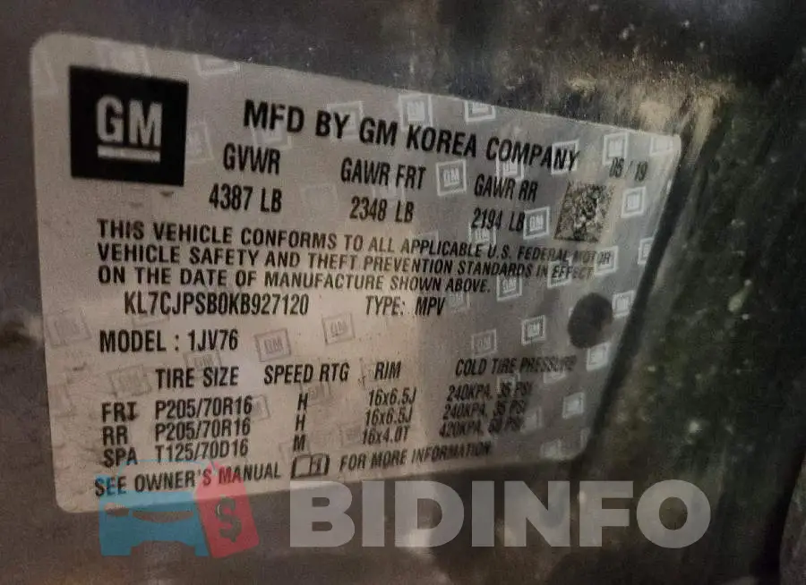 KL7CJPSB0KB927120 Photo# 13
