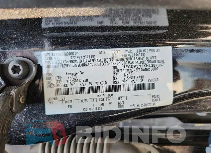 1FADP3N2XHL287887 Photo# 12