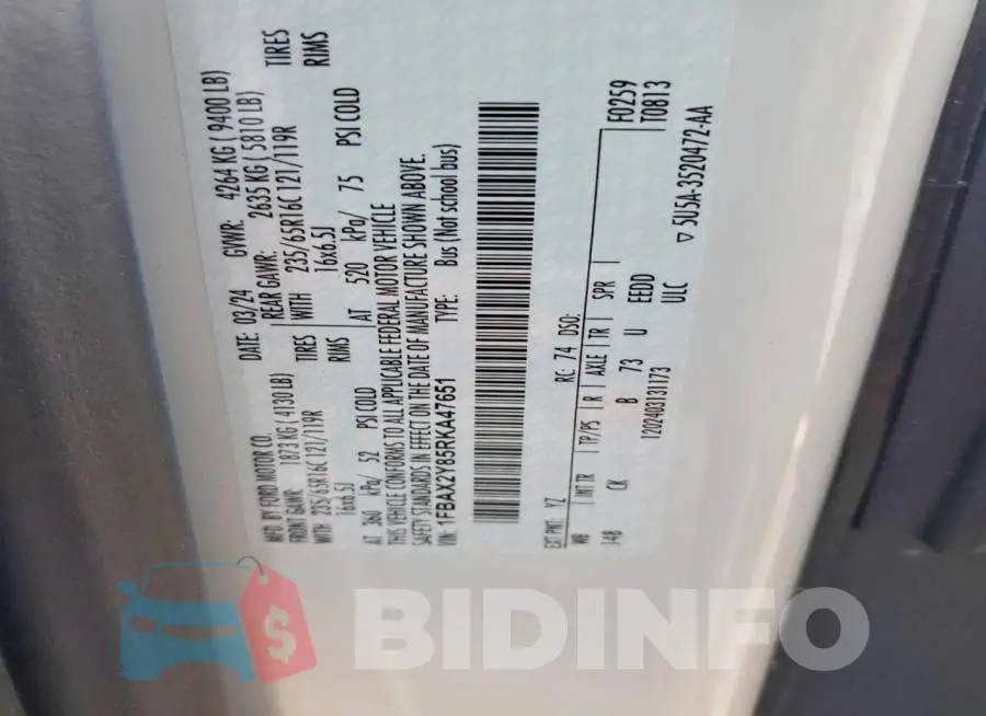 1FBAX2Y85RKA47651 Photo# 14