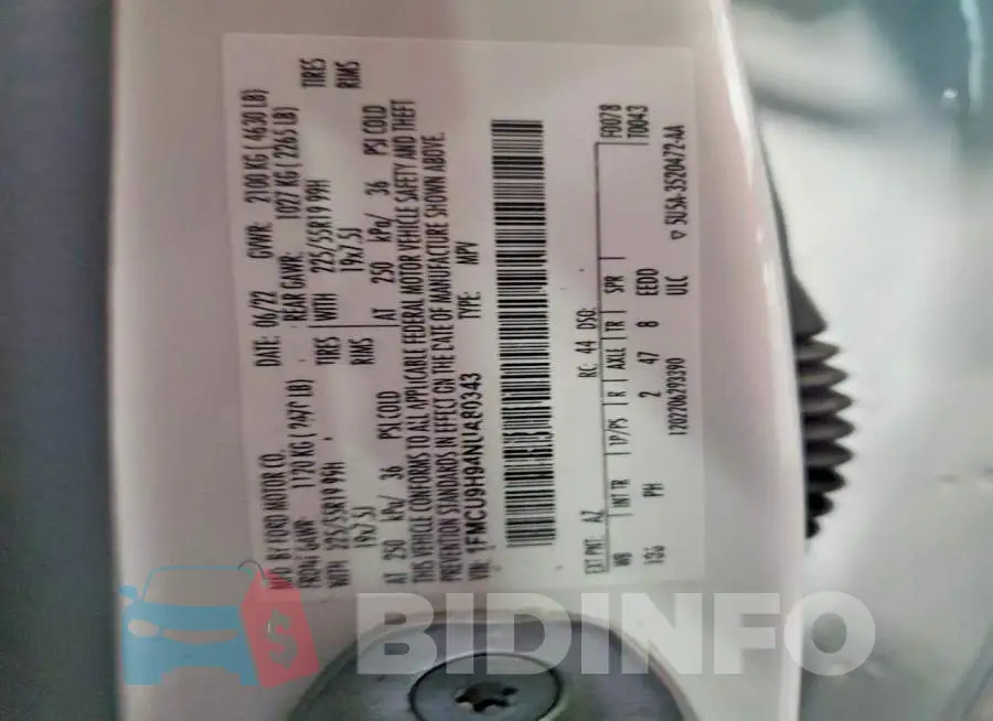 1FMCU9H94NUA80343 Photo# 13
