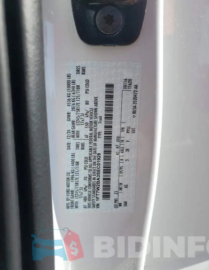 1FT7W2BA3SEC01928 Photo# 12