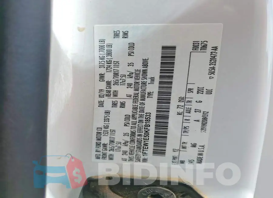 1FTEW1E50KFB18533 Photo# 12