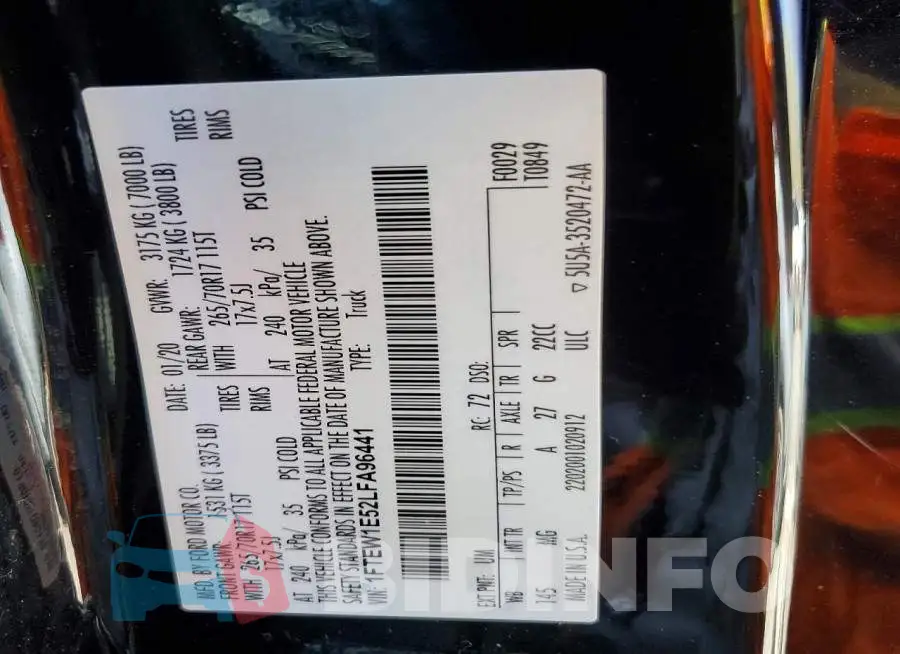 1FTEW1E52LFA96441 Photo# 12
