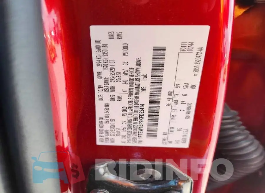1FTEW1EP9KFD52414 Photo# 12