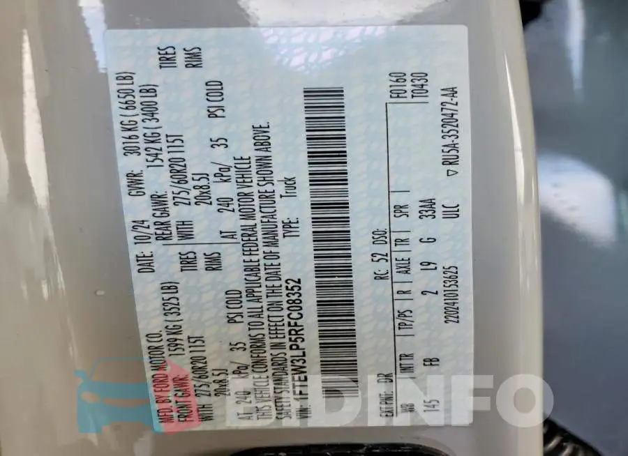 1FTEW3LP5RFC08352 Photo# 12