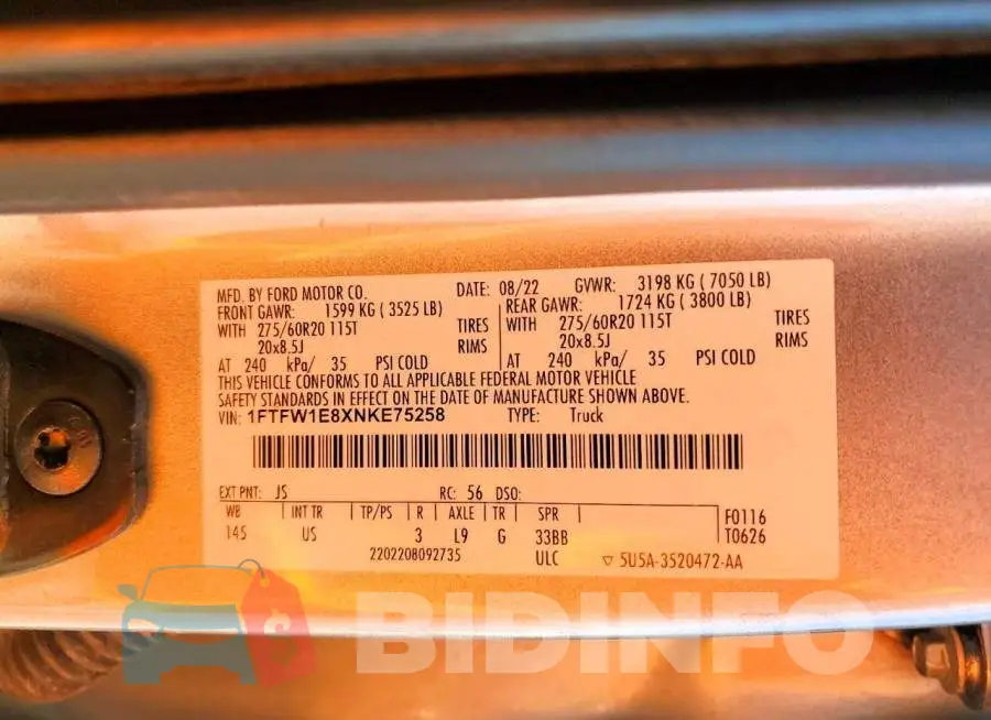 1FTFW1E8XNKE75258 Photo# 12