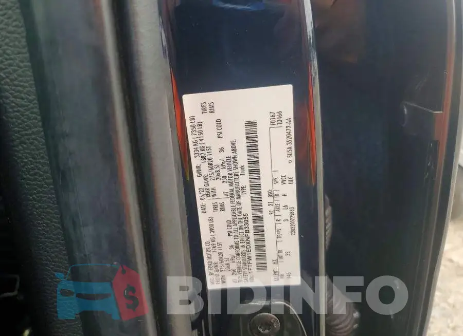 1FTFW1EDXNFB33055 Photo# 12