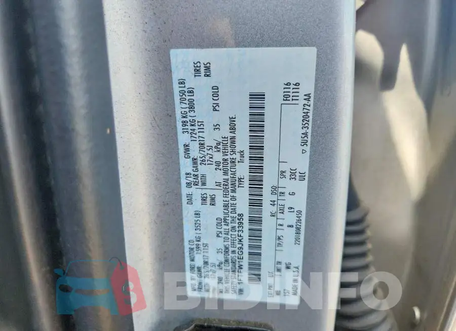 1FTFW1EG9JKF33958 Photo# 12