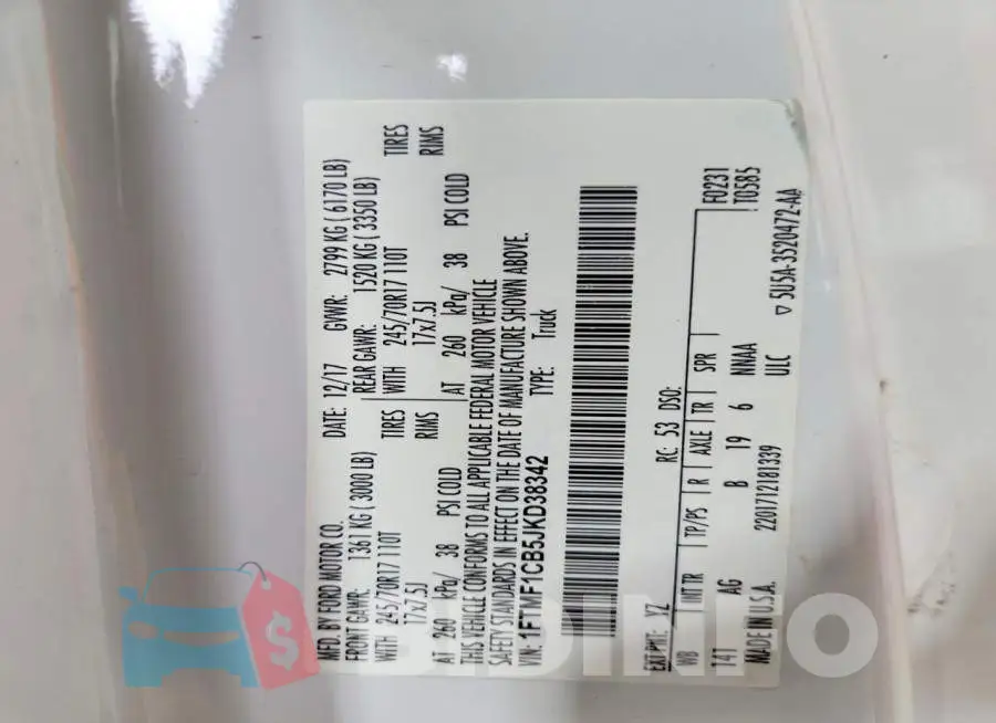1FTMF1CB5JKD38342 Photo# 12