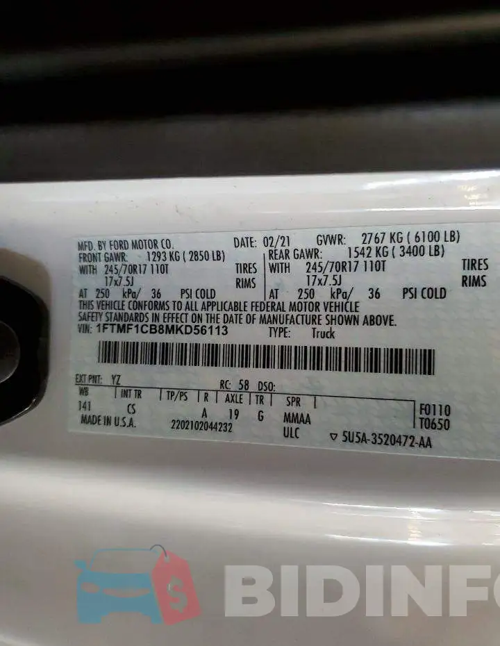 1FTMF1CB8MKD56113 Photo# 12