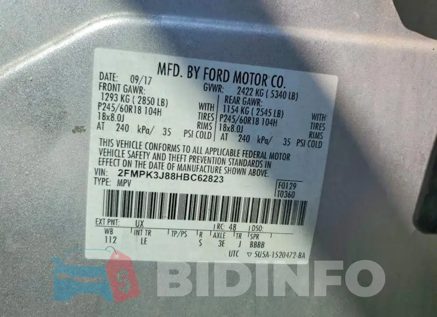 2FMPK3J88HBC62823 Photo# 13