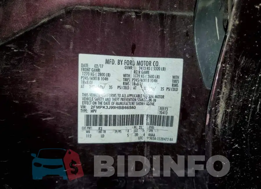 2FMPK3J99HBB66580 Photo# 13