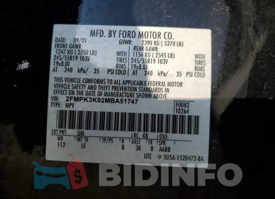 2FMPK3K92MBA51747 Photo# 13