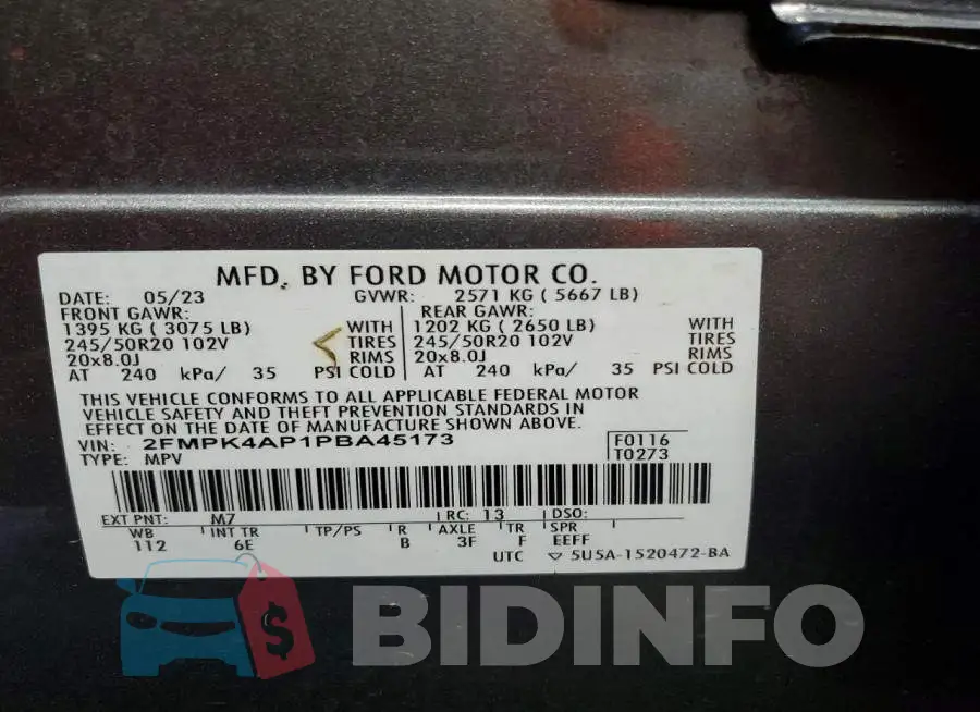 2FMPK4AP1PBA45173 Photo# 12