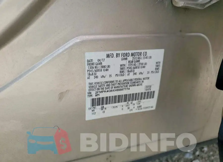 2FMPK4G9XHBB87774 Photo# 13