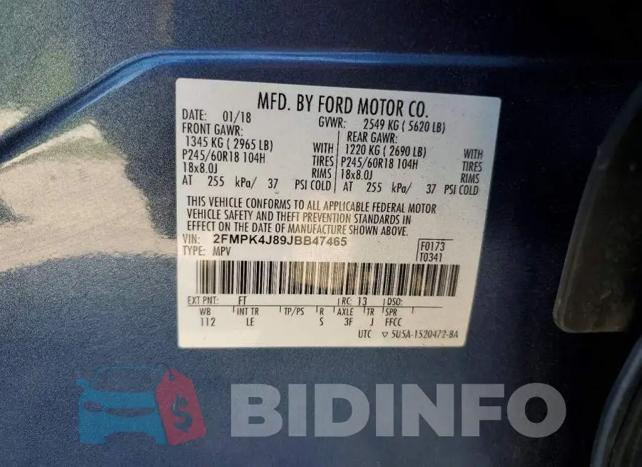 2FMPK4J89JBB47465 Photo# 13