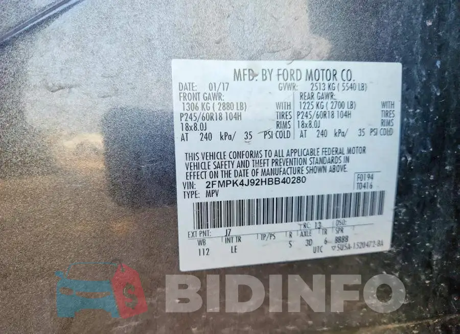 2FMPK4J92HBB40280 Photo# 13