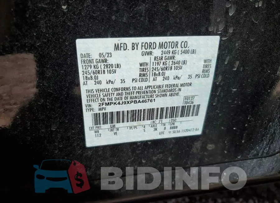 2FMPK4J9XPBA46761 Photo# 12