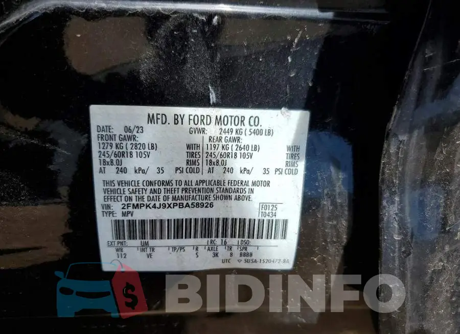 2FMPK4J9XPBA58926 Photo# 12