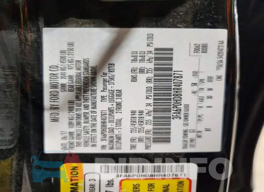 3FA6P0HD8HR407871 Photo# 13