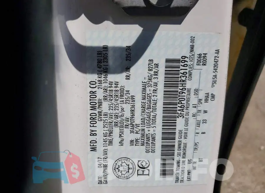 3FA6P0T96HR361699 Photo# 12