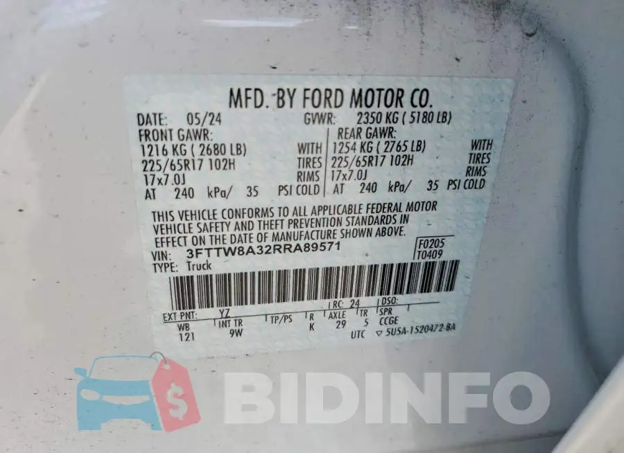 3FTTW8A32RRA89571 Photo# 12