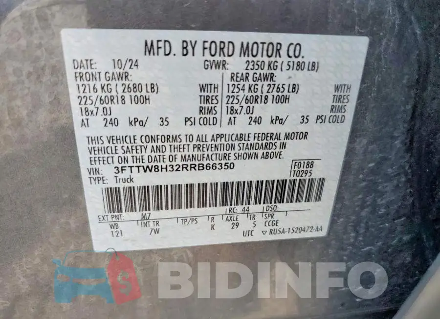 3FTTW8H32RRB66350 Photo# 12