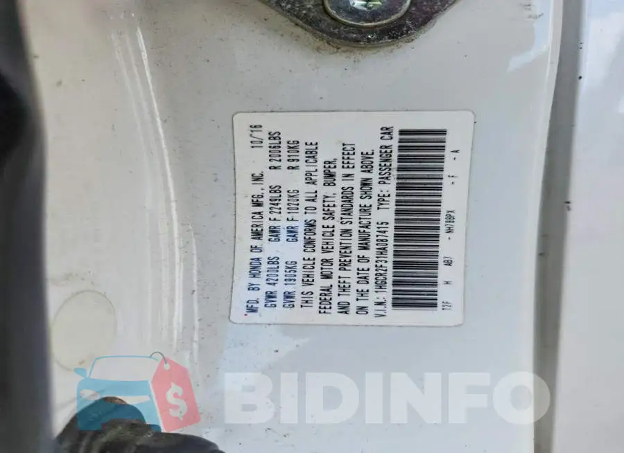 1HGCR2F31HA087415 Photo# 12