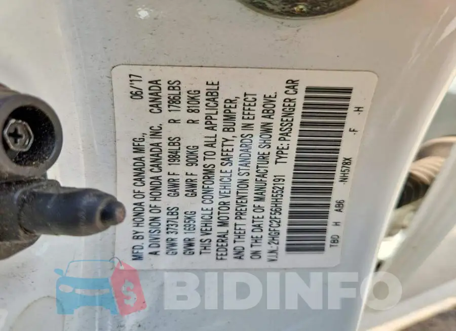 2HGFC2F56HH552191 Photo# 12