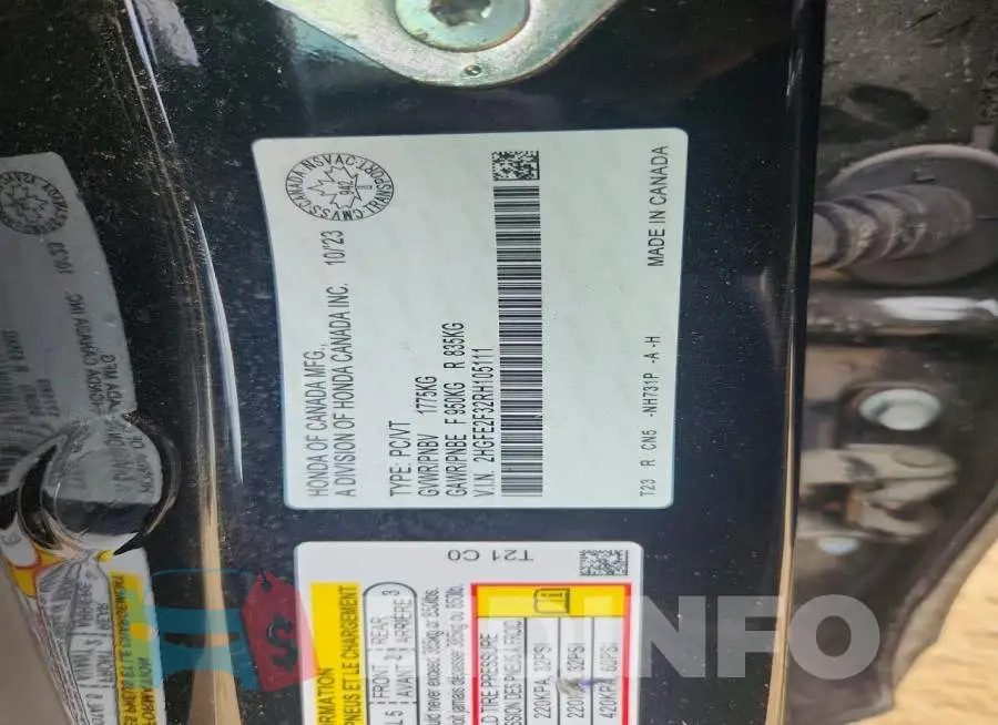 2HGFE2F32RH105111 Photo# 12