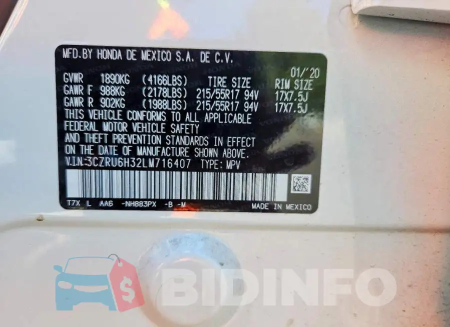 3CZRU6H32LM716407 Photo# 13